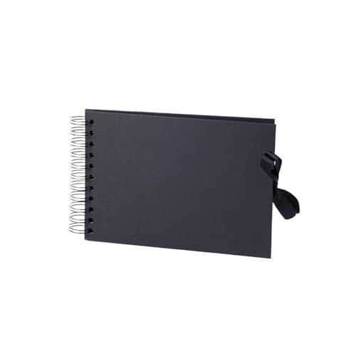 ZRHWSPD Scrapbook Fotoalbum A5 Scrapbook Fotoalbum 6 Zoll Gästebuch Zubehör 60 Schwarze Seiten Scrapbook Memory Book(Black) von ZRHWSPD