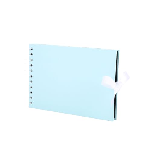 ZRHWSPD Scrapbook Fotoalbum A5 Scrapbook Fotoalbum 6 Zoll Gästebuch Zubehör 60 Schwarze Seiten Scrapbook Memory Book(Blue) von ZRHWSPD