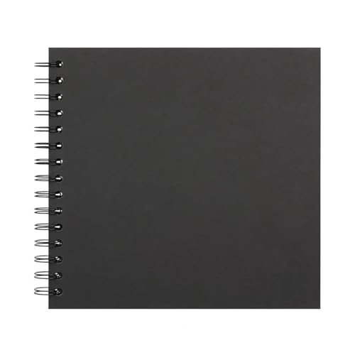 ZRHWSPD Scrapbook Fotoalbum Hardcover-Scrapbook-Album, Papier-Fotoalbum, 7-Zoll-Scrapbook-Fotoalbum, Elegantes Doppeldraht-Fotoalbum for Hochzeiten(Black) von ZRHWSPD