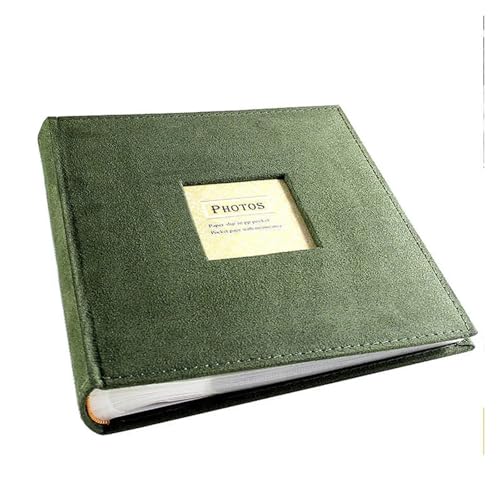 ZRHWSPD Scrapbook Fotoalbum Interstitial-Fotoalbum mit 200 Taschen, Sammelalbum, Hochzeitserinnerung, Familienerinnerung, Bilderaufbewahrung(Green) von ZRHWSPD