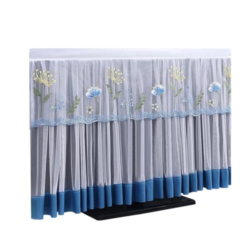 ZRHYRG bildschirmschoner 32-Zoll-TV-Abdeckung aus Spitzenstoff, Blumenstickerei, kann umgedreht Werden, Staubschutz, Monitorbildschirm mit elastischem Living Outdoor tv Cover(A) von ZRHYRG