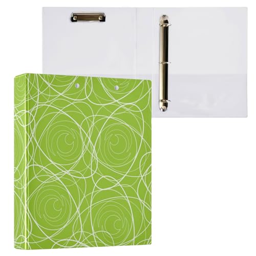 ZRWLUCKY Flower Hot Green Trendy 3,5 cm Notizbuchordner, 3-Ringbuch mit Tascheneinband, 1/2 verschiedene Ordner, 200 Blatt von ZRWLUCKY