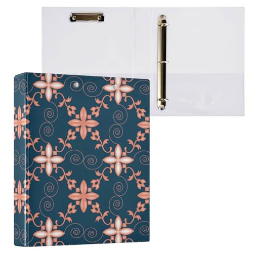 ZRWLUCKY Luxuriöse Ringbücher mit Blumenmuster, 3,5 cm (1,5 Zoll) Notizbuch, Ordner mit Taschen, 1/2er-Pack, Schulbedarf, Hardcover von ZRWLUCKY