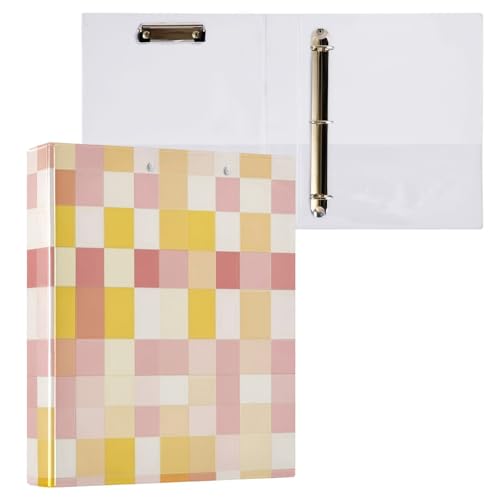 ZRWLUCKY Quadrate, gelb-rotgoldenes Ringbuch mit 3 Ringen, 3,5 cm, Notizbuch, Ordner mit Innentaschen, 1/2er-Pack, Schulbedarf, 200 Blatt ZRWLUCKY Quadrate, gelb-rotgoldenes Ringbuch mit 3 Ringen, 3,5 cm, Notizbuch, Ordner mit Innentaschen, 1/2er-Pack, Schulbedarf, 200 Blatt von ZRWLUCKY