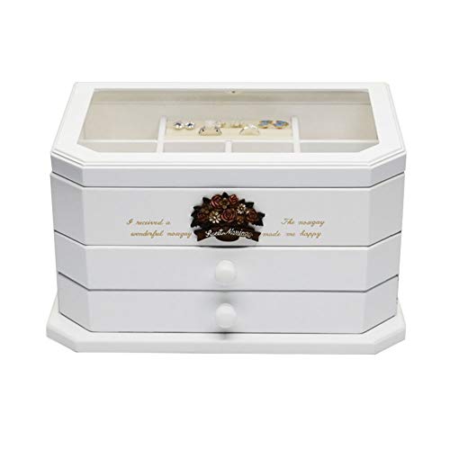 ZSDBYT Multifunktionale Schmuckring-Geschenkbox mit Schublade, große Kapazität, geeignet als Schmuckschatulle für die Hochzeit und Verlobung von Frauen von ZSDBYT