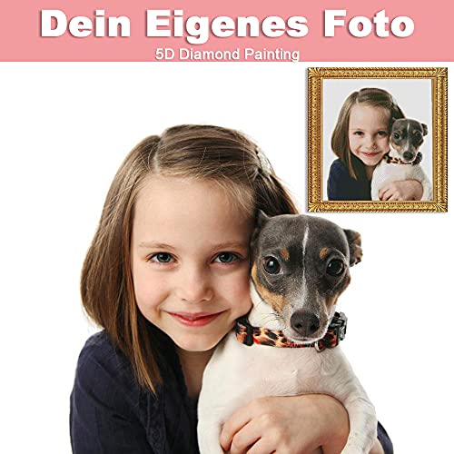 ZSJDOSE Diamond Painting Eigenes Foto Custom Benutzerdefinierte Design personalisiert Diamant Full Bilder Home Decor Individuelles Geschenk (Rund, 40 x 50 cm) von ZSJDOSE