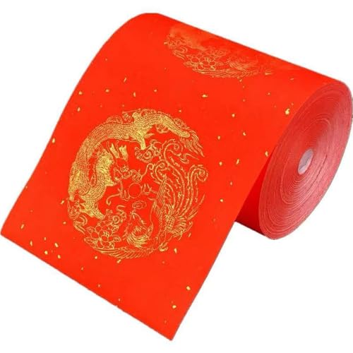 Rotes Xuan-Papier von Rolle, chinesisches Frühlingsfest, rotes Papier, chinesische Paare/Chunlian/Duilian/Reisrotes Papier, 17 cm x 20 m, bestreutes Gold von ZSLHXFZHJ