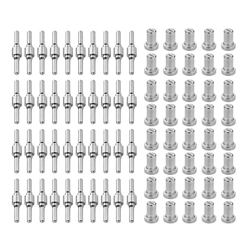 ZSjing 20/40/80 Stück Verbrauchsmaterialien verlängerte Düse, lange Spitze, Elektroden und Düsen für PT31 LG40 40A Luft-Plasmabrenner Schneiden von ZSjing