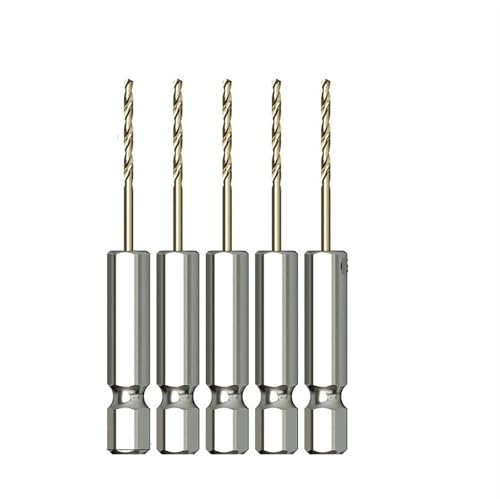 ZSjing 6542Hochgeschwindigkeitsstahlmaterial Sechskantschaft-Spiralbohrer Ti-plattierter Spezieller Edelstahl Metall Eisen Bohrer Mit Geradem Griff(1.5mm 5pcs) von ZSjing