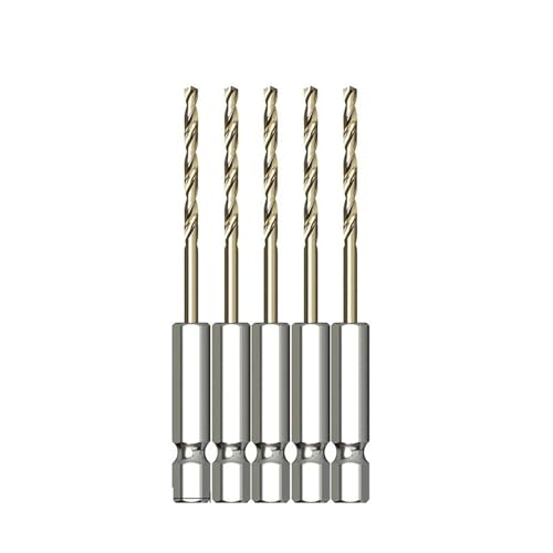 ZSjing 6542Hochgeschwindigkeitsstahlmaterial Sechskantschaft-Spiralbohrer Ti-plattierter Spezieller Edelstahl Metall Eisen Bohrer Mit Geradem Griff(2.5mm 5pcs) von ZSjing