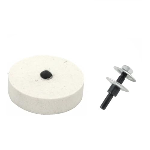 ZSjing 75 mm Schleifscheibe, 7,6 cm Polierscheibe, elektrische Bohrmaschine, Spin-Schleifpad for Polieren von Metalllegierungen, mit 1 Stück Anschluss(75mm White) von ZSjing