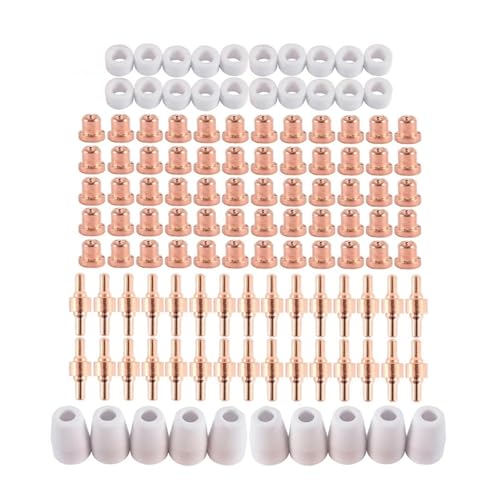 ZSjing Plasmaschneiderspitzen-Elektroden und Düsen-Set, Verbrauchsmaterial-Zubehör für PT31 CUT 30 40 50 Plasmaschneider, Schweißwerkzeuge, 100 Stück von ZSjing