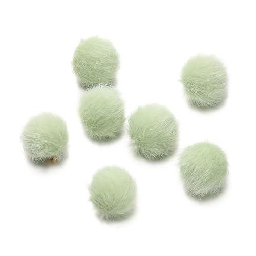 Pompoms Zum Basteln 10 Stück 17 mm Plüschfell bedeckte Kugelperlen Charms Pompom Perlen Anhänger for DIY Ohrring Tasche Schlüsselanhänger Anhänger Schmuckherstellung Zubehör FüR Diy Kreative Handwerk von ZUGLQYSX