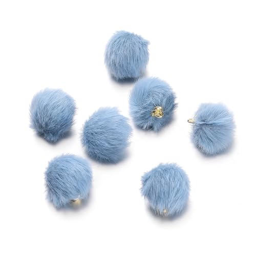 Pompoms Zum Basteln 10 Stück 17 mm Plüschfell bedeckte Kugelperlen Charms Pompom Perlen Anhänger for DIY Ohrring Tasche Schlüsselanhänger Anhänger Schmuckherstellung Zubehör FüR Diy Kreative Handwerk von ZUGLQYSX