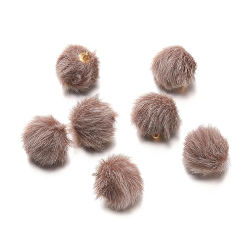 Pompoms Zum Basteln 10 Stück 17 mm Plüschfell bedeckte Kugelperlen Charms Pompom Perlen Anhänger for DIY Ohrring Tasche Schlüsselanhänger Anhänger Schmuckherstellung Zubehör FüR Diy Kreative Handwerk von ZUGLQYSX