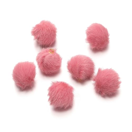 Pompoms Zum Basteln 10 Stück 17 mm Plüschfell bedeckte Kugelperlen Charms Pompom Perlen Anhänger for DIY Ohrring Tasche Schlüsselanhänger Anhänger Schmuckherstellung Zubehör FüR Diy Kreative Handwerk von ZUGLQYSX