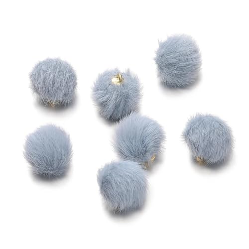 Pompoms Zum Basteln 10 Stück 17 mm Plüschfell bedeckte Kugelperlen Charms Pompom Perlen Anhänger for DIY Ohrring Tasche Schlüsselanhänger Anhänger Schmuckherstellung Zubehör FüR Diy Kreative Handwerk von ZUGLQYSX