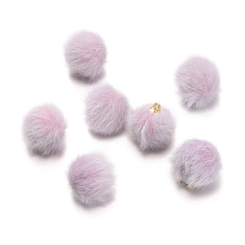 Pompoms Zum Basteln 10 Stück 17 mm Plüschfell bedeckte Kugelperlen Charms Pompom Perlen Anhänger for DIY Ohrring Tasche Schlüsselanhänger Anhänger Schmuckherstellung Zubehör FüR Diy Kreative Handwerk von ZUGLQYSX