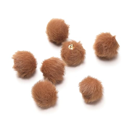 Pompoms Zum Basteln 10 Stück 17 mm Plüschfell bedeckte Kugelperlen Charms Pompom Perlen Anhänger for DIY Ohrring Tasche Schlüsselanhänger Anhänger Schmuckherstellung Zubehör FüR Diy Kreative Handwerk von ZUGLQYSX