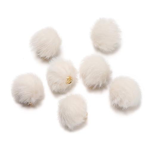 Pompoms Zum Basteln 10 Stück 17 mm Plüschfell bedeckte Kugelperlen Charms Pompom Perlen Anhänger for DIY Ohrring Tasche Schlüsselanhänger Anhänger Schmuckherstellung Zubehör FüR Diy Kreative Handwerk von ZUGLQYSX