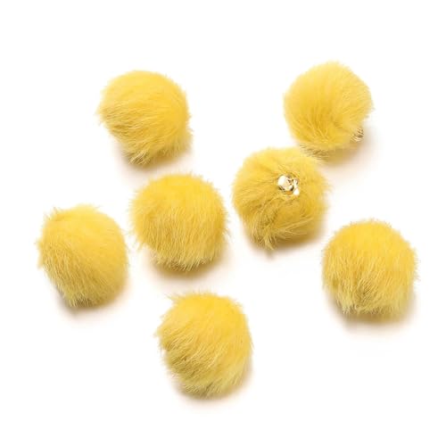 Pompoms Zum Basteln 10 Stück 17 mm Plüschfell bedeckte Kugelperlen Charms Pompom Perlen Anhänger for DIY Ohrring Tasche Schlüsselanhänger Anhänger Schmuckherstellung Zubehör FüR Diy Kreative Handwerk von ZUGLQYSX