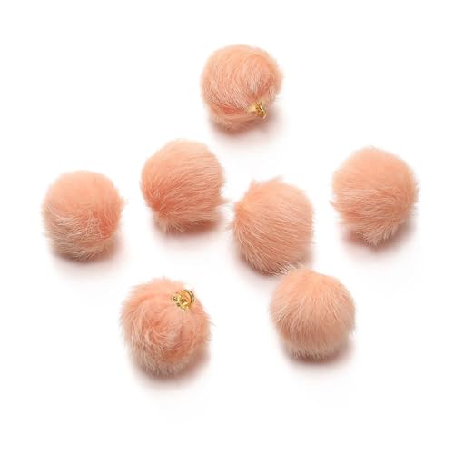 Pompoms Zum Basteln 10 Stück 17 mm Plüschfell bedeckte Kugelperlen Charms Pompom Perlen Anhänger for DIY Ohrring Tasche Schlüsselanhänger Anhänger Schmuckherstellung Zubehör FüR Diy Kreative Handwerk von ZUGLQYSX