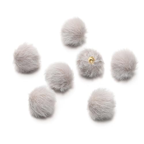 Pompoms Zum Basteln 10 Stück 17 mm Plüschfell bedeckte Kugelperlen Charms Pompom Perlen Anhänger for DIY Ohrring Tasche Schlüsselanhänger Anhänger Schmuckherstellung Zubehör FüR Diy Kreative Handwerk von ZUGLQYSX