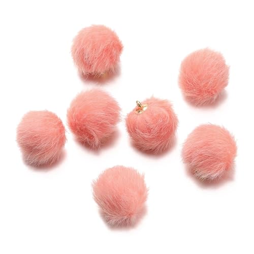 Pompoms Zum Basteln 10 Stück 17 mm Plüschfell bedeckte Kugelperlen Charms Pompom Perlen Anhänger for DIY Ohrring Tasche Schlüsselanhänger Anhänger Schmuckherstellung Zubehör FüR Diy Kreative Handwerk von ZUGLQYSX