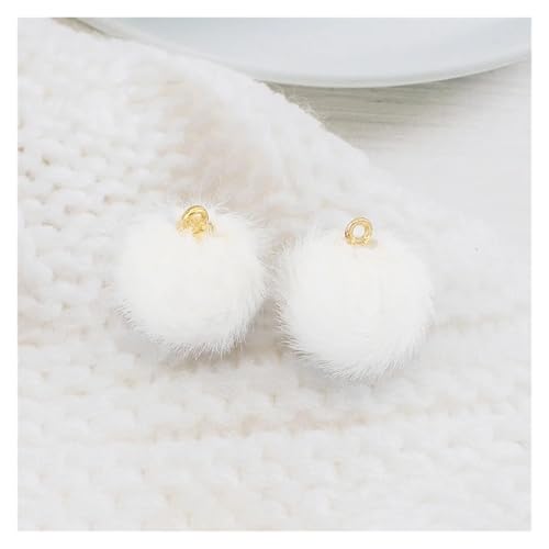 Pompoms Zum Basteln 10 teile/satz Pompom Flauschigen Fell Ball Weiche Pompon DIY Pompons for Schlüsselbund Nähen Auf Schal Hüte Schuhe Handwerk Liefert FüR Diy Kreative Handwerk Dekorationen(White) von ZUGLQYSX