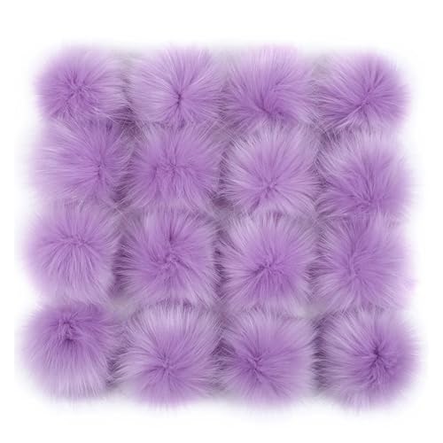 Pompoms Zum Basteln 6 Stück 8 cm Pompons Fake Fox Fur Hats Ball Hairball Hat Ball Pom Pom With Rubber Band Handmade DIY Clothing Pompons For Hats FüR Diy Kreative Handwerk Dekorationen(Purple) von ZUGLQYSX