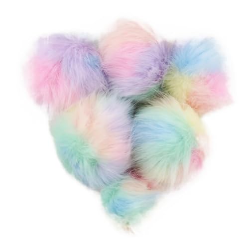 ZUGLQYSX Pompoms Zum Basteln Pompom 6cm 10cm Großer Pompon Kunstfell Pompones DIY Bastelzubehör Pompom Dekoration 4Stk FüR DIY Kreative Handwerk Dekorationen(6cm) von ZUGLQYSX