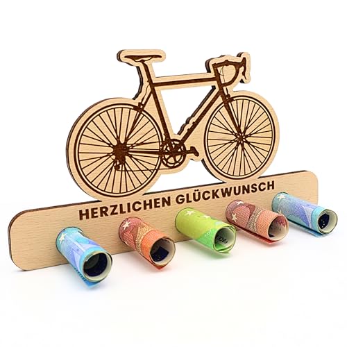 ZUKLA® kleine Verpackung für Geldgeschenke - Fahrrad Geschenk - Geldgeschenk Verpackung Holz - Eine Originelle Idee, Geld zu Verschenken - Geschenkgutschein Geburtstag für Radfahrer von ZUKLA