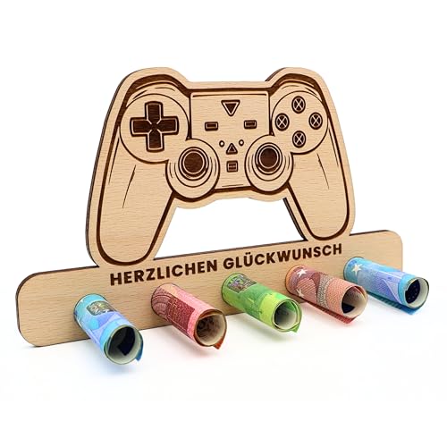 ZUKLA® kleine Verpackung für Geldgeschenke - Gamer Geschenk - Geldgeschenk Verpackung Holz - Eine Originelle Idee, Geld zu Verschenken - Gaming Geschenke für Jungs von ZUKLA