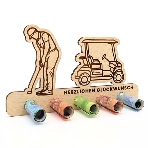 ZUKLA® kleine Verpackung für Geldgeschenke - Geschenk für Golfer - Geldgeschenk Verpackung Holz - Eine Originelle Idee, Geld zu Verschenken von ZUKLA