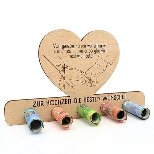 ZUKLA® kleine Verpackung für Geldgeschenke zur Hochzeit - Geldgeschenk Verpackung Holz - Eine Originelle Idee, Geld zu Verschenken - Geschenkgutschein von ZUKLA