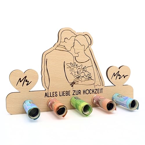 ZUKLA® kleine Verpackung für Geldgeschenke zur Hochzeit - Geldgeschenk Verpackung Holz - Eine Originelle Idee, Geld zu Verschenken - Geschenkgutschein von ZUKLA