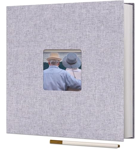 Photo Album Self Adhesive Pages for 4x6 5x7 8x10 Pictures Magnetic Scrapbook Photo Albums with Sticky Pages Books with A Metallic Pen for Baby Wedding Family 11x10.6 Grey 40 Pages von ZUMLLOMA