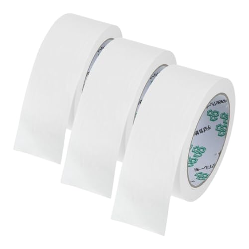 ZUNOXAZ 3 Rollen Beschreibbares Band geschenkverpackung verpackungsmaterial verpackungsklebeband Breites Klebeband multi Hochleistungs-Packband Packband aus Bastelpapier Kraftpapier Weiß von ZUNOXAZ