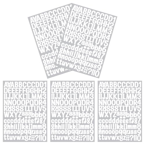 5 Blätter Selbstklebende Buchstaben Aufkleber Weiß Klebebuchstaben Aufkleber, Zahlen Sticker, Buchstaben Zahlen Aufkleber für Postfach Schilder Adressnummer DIY Scrapbooking von ZUOQIANG