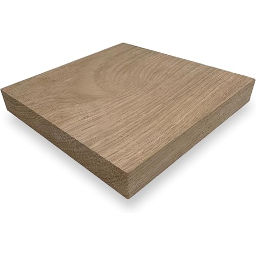 ZUSCHNITTPROFI.DE® Massivholzplatte aus Eiche (10 x 10 x 2,8 cm) – Eichenplatte, handgefertigte Holzscheibe aus glatt gehobeltem Eichenholz – DIY Holz für verschiedene Bau-Projekte von ZUSCHNITTPROFI.DE