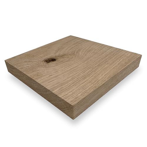 ZUSCHNITTPROFI.DE® Massivholzplatte aus Eiche (10 x 20 x 2 cm) – Eichenplatte, handgefertigte Holzscheibe aus glatt gehobeltem Eichenholz – DIY Holz für verschiedene Bau-Projekte von ZUSCHNITTPROFI.DE