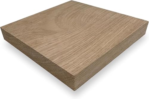 ZUSCHNITTPROFI.DE® Massivholzplatte aus Eiche (10x10x4 cm) – Eichenplatte, handgefertigte Holzscheibe aus glatt gehobeltem Eichenholz – DIY Holz für verschiedene Bau-Projekte von ZUSCHNITTPROFI.DE