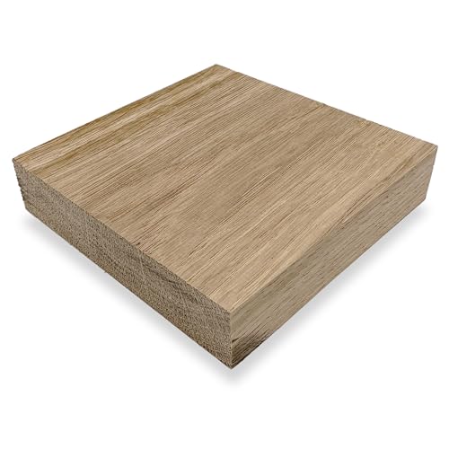 Zuschnittprofi Massivholzplatte (10 x 10 x 2 cm) – handgefertigte Holzscheibe aus glatt gehobeltem Eichenholz – DIY Holz für verschiedene Bau-Projekte von ZUSCHNITTPROFI.DE