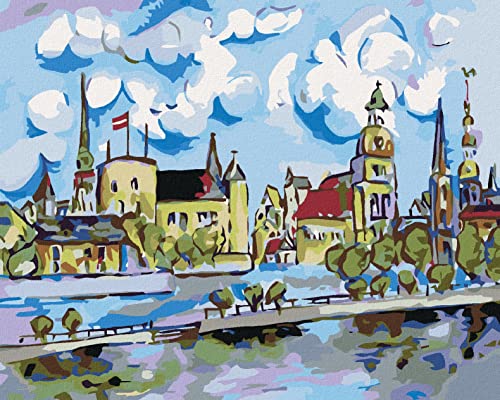 ZUTY 1179310, Malen nach Zahlen-Weg ZUR Stadt 40x50 cm ohne Keilrahmen, not Framed von ZUTY