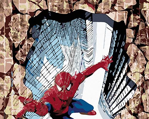 ZUTY 1639232, Malen nach Zahlen-Spiderman 3D 80x100 cm ohne Keilrahmen, not Framed von ZUTY