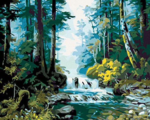 ZUTY 1768222, Malen nach Zahlen-WALDBACH 80x100 cm ohne Keilrahmen, not Framed von ZUTY