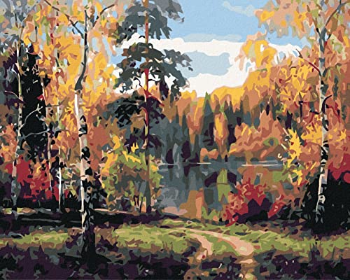 ZUTY 2299240, Malen nach Zahlen-HERBSTSEE 40x50 cm ohne Keilrahmen von ZUTY