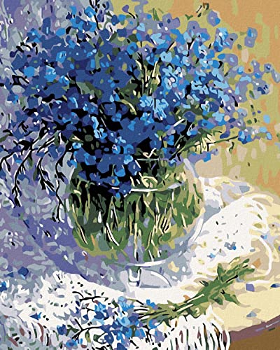 ZUTY 2379240, Malen nach Zahlen-STRAUß VON BLAUEN Blumen 40x50 cm ohne Keilrahmen, not Framed von ZUTY