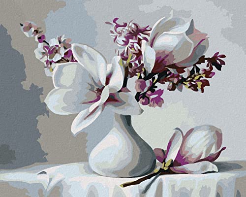 ZUTY 568241, Malen nach Zahlen-Magnolie 40x50 cm mit Keilrahmen (bereits gespannt) von ZUTY