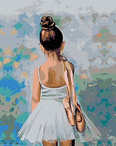 ZUTY 9767241, Malen nach Zahlen-KLEINE Ballerina 40x50 cm mit Keilrahmen (bereits gespannt) von ZUTY